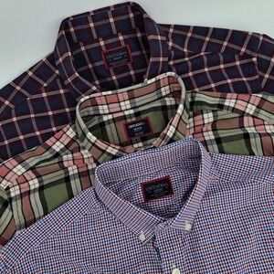 Lot of 3 UNTUCKit Button Down Shirt Mens Medium Cotton Performance Plaid Bundle